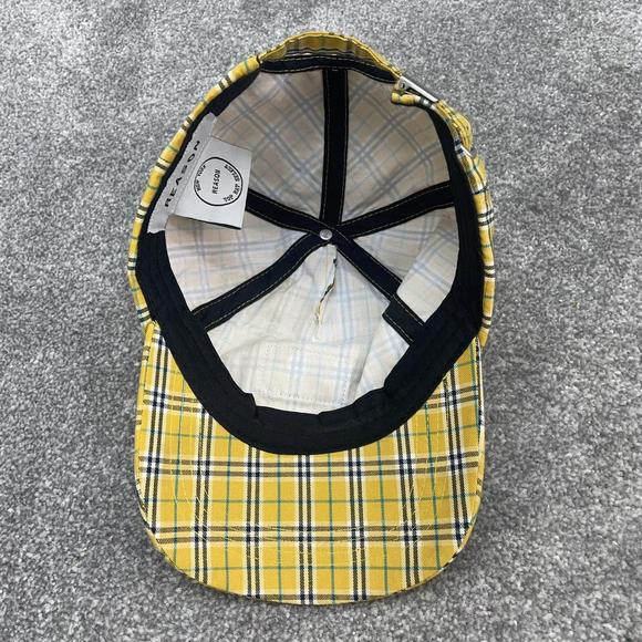 REASON YELLOW CHECKERED CAP BASEBALL TARTAN HAT Y2K - Picture 6 of 7
